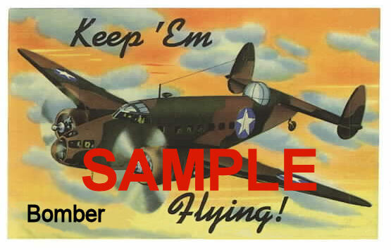 Modal Additional Images for 1942 Keep Em Flying "Bomber" WW2  Sticker